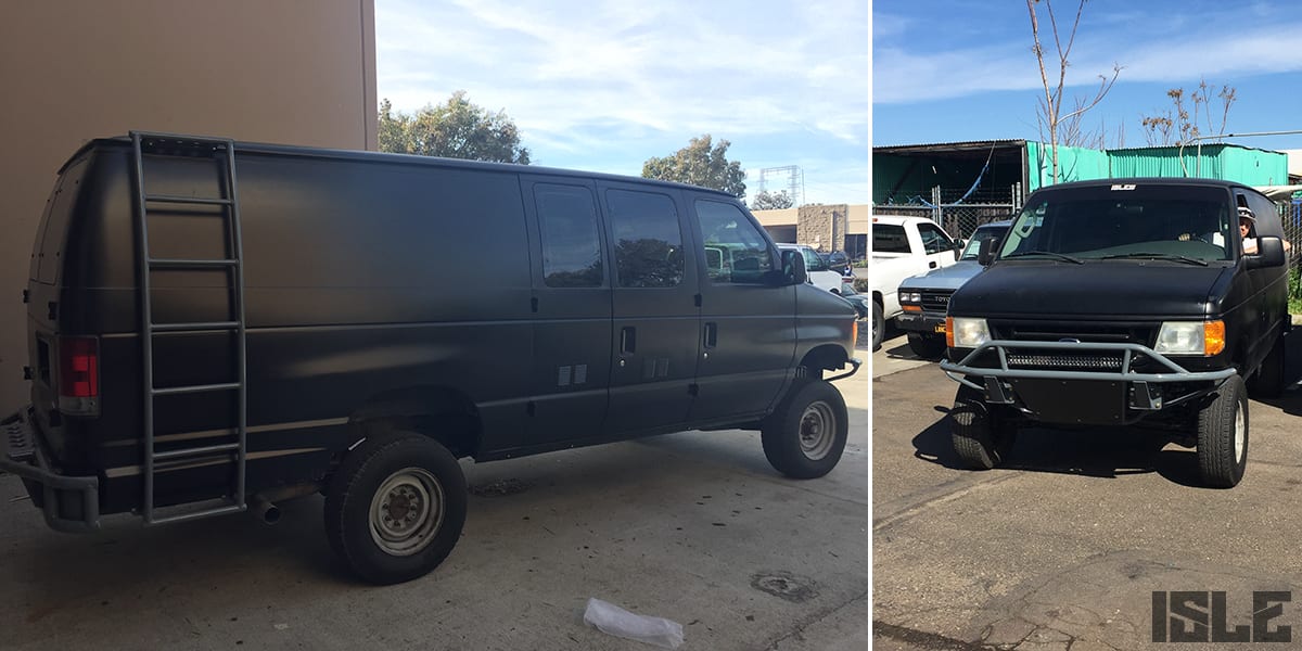 Van conversion ladder and bumpers