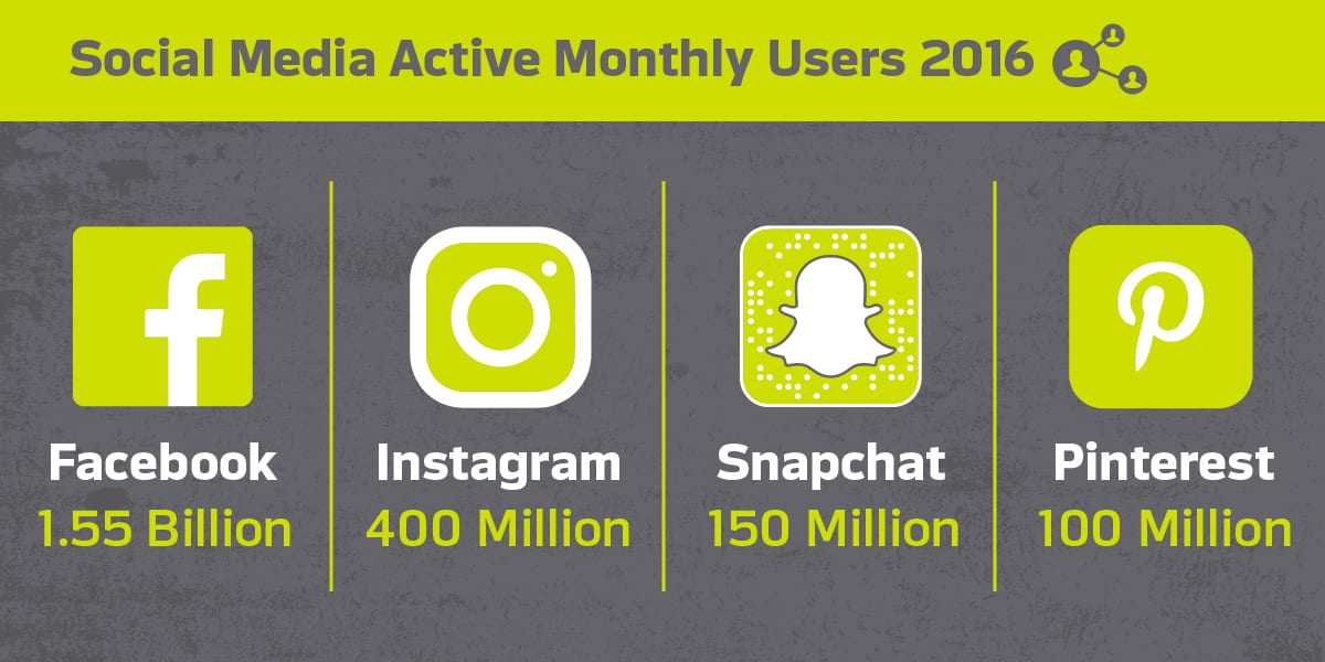 Social media monthly users infographic