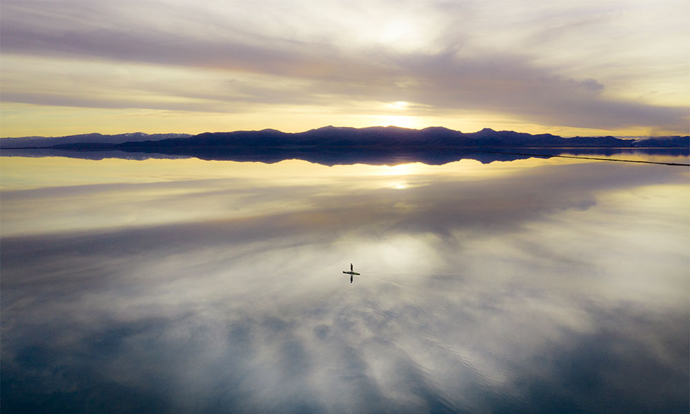 sunset on SUP