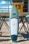 The Versa Paddle Board Laying Against A Lifeguard Tower